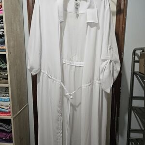 Torrid White Long Sleeve Duster